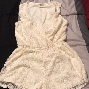 Ivory lace romper